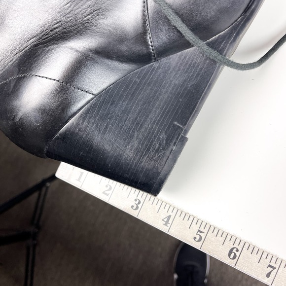 Cole Haan Womens 10 B Wedge Leather Lace Up Ankle Booties Boots Black - Picture 11 of 12